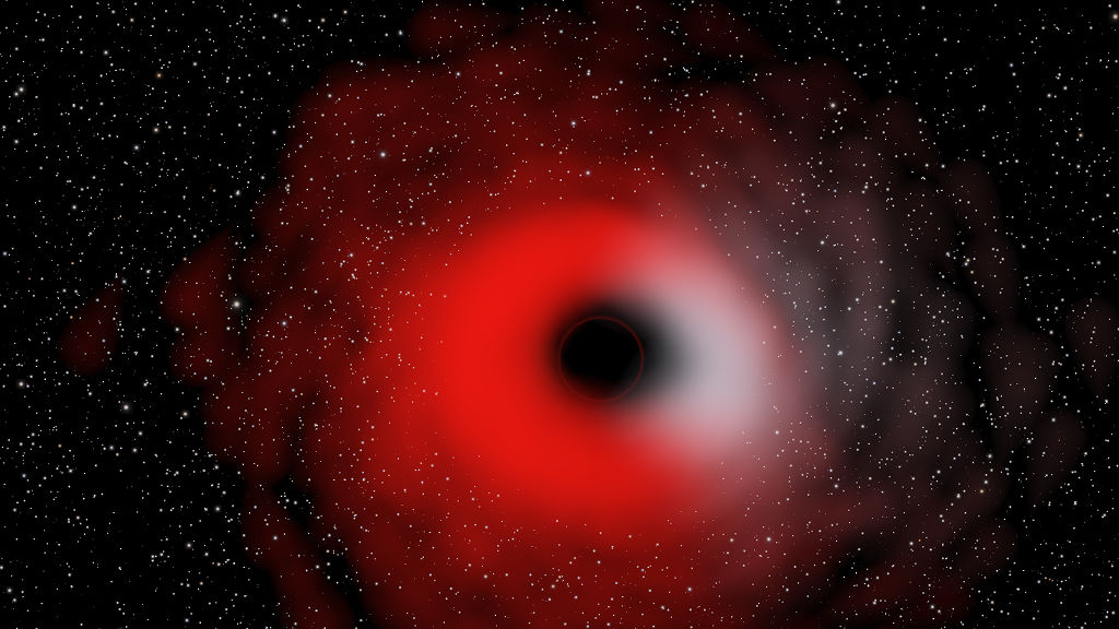 Una simulación de Sagitario A* en Nightshade G3